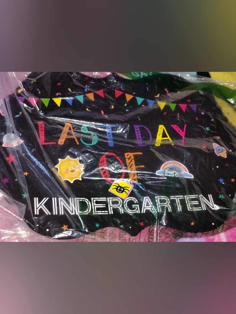 Last Day of Kindergarten/First Day of School Black Multicolor Set of Signs